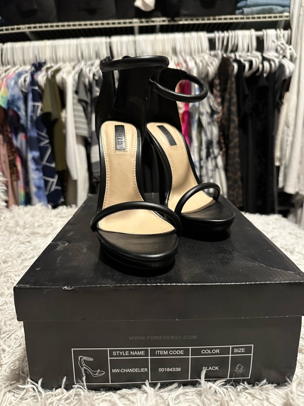 Forever 21 Black Strappy High Heel Sandals - Picture 2 of 8